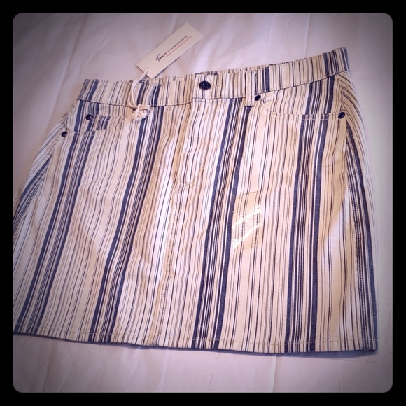 Vince Camuto Dresses & Skirts - NEW Skirt Jean Classic Striped Denim Business Casual Mini Women's 10, 12